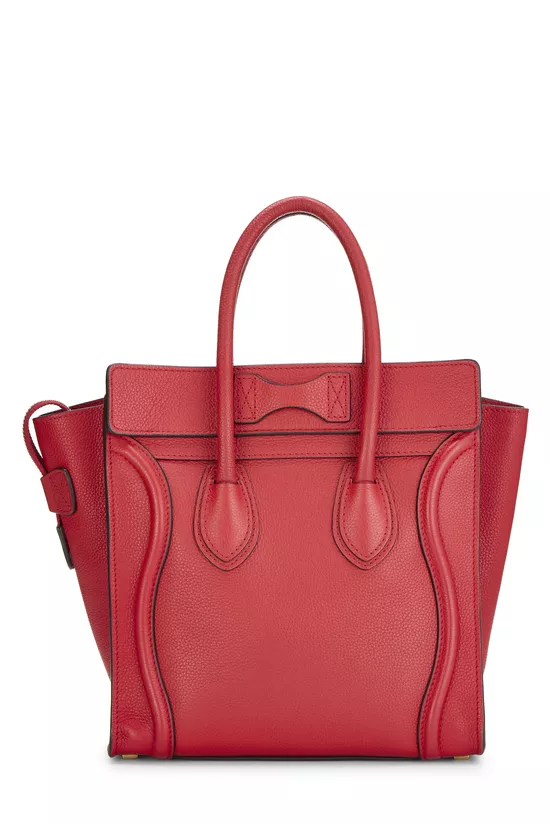 Red Drummed Calfskin Luggage Micro, , large image number 3