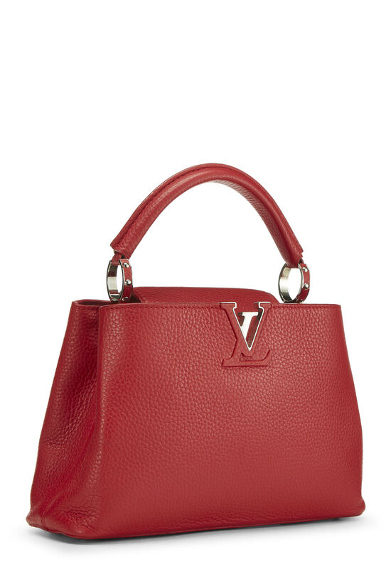 Louis Vuitton Red Taurillon Leather Capucines BB Top Handle Bag