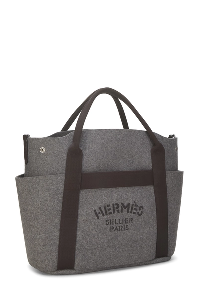 Hermès Grey Felt Sac de Pansage Grooming Bag — photo 2