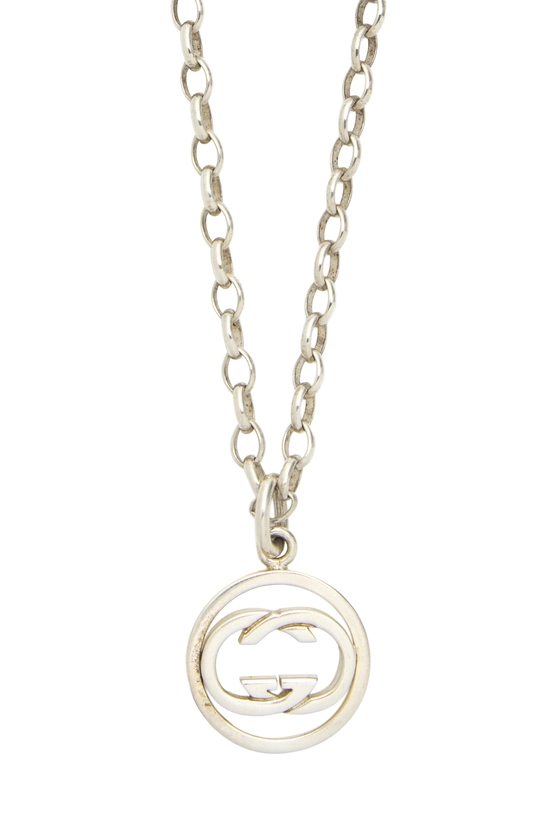 Silver Interlocking GG Necklace, , large image number 1