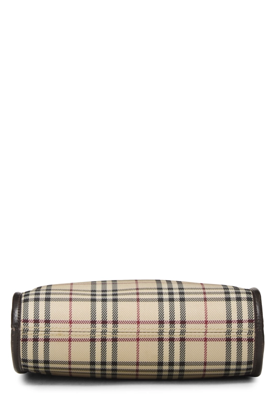 Brown Nylon Check Crossbody Bag, , large image number 4
