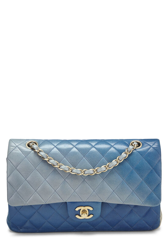 Blue Ombre Quilted Lambskin Classic Double Flap Medium, , large image number 0