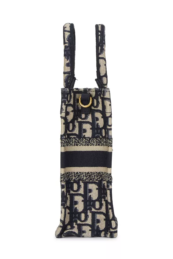 Navy Oblique Canvas Book Tote Phone Bag Mini, , large image number 2