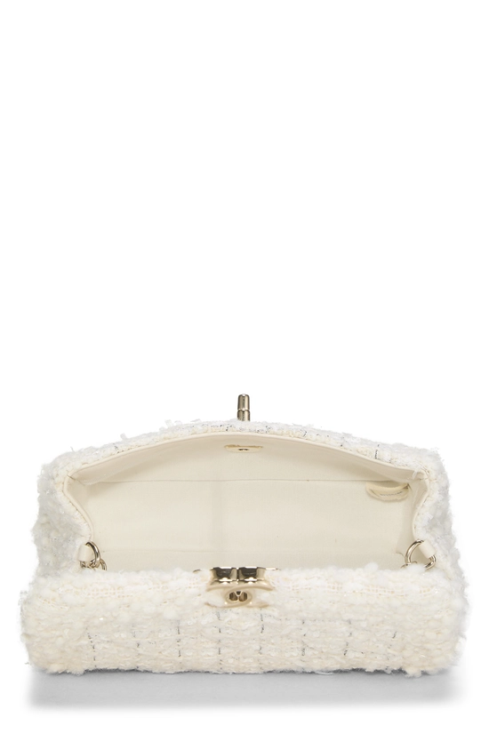 White Tweed Rectangular Flap Mini, , large image number 5