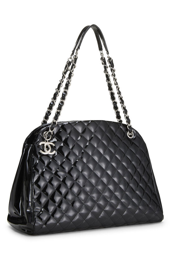 Chanel Black Patent Leather Just Mademoiselle Bag Medium  