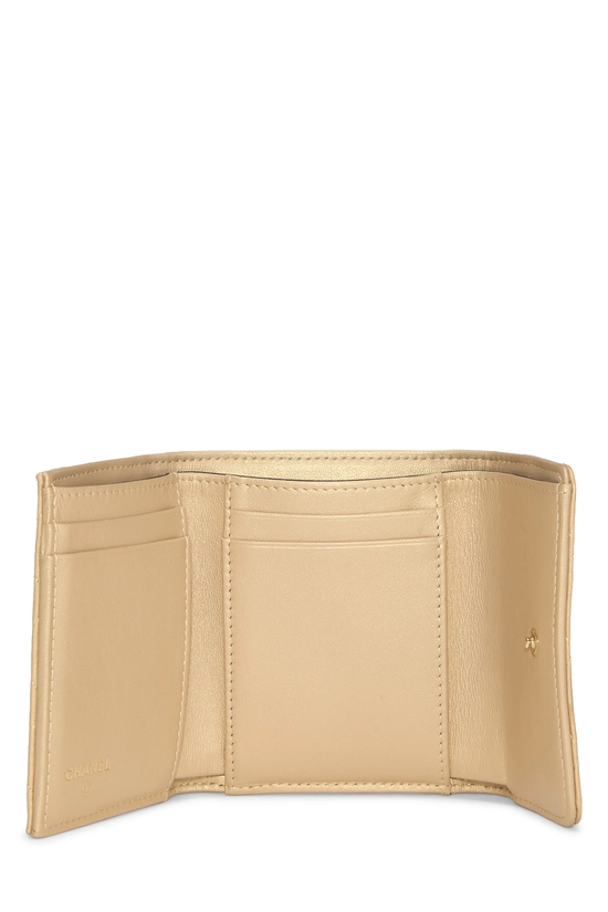 Gold Lambskin Flap Compact Wallet, , large image number 3