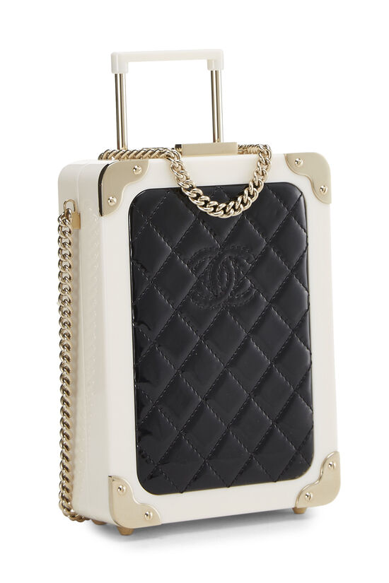 Patent Leather & Perspex Evening In The Air 'CC' Trolley Minaudière Chain Clutch, , large image number 1