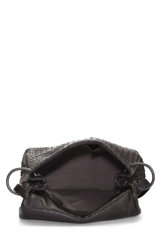 Brown Intrecciato Leather Flap Shoulder Bag, , large image number 5