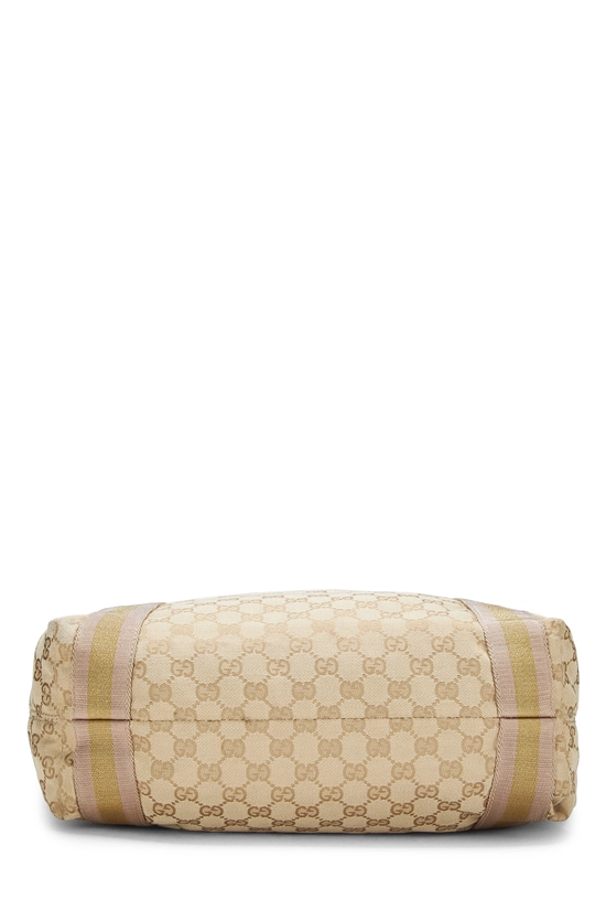 Gold GG Canvas Flat Web Tote, , large image number 4