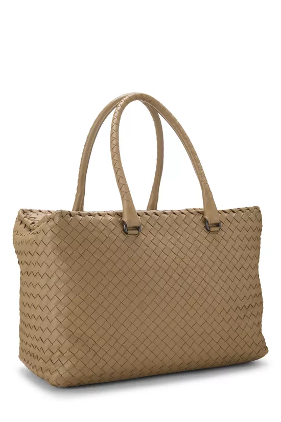 Beige Intrecciato Brick Tote, , large image number 1