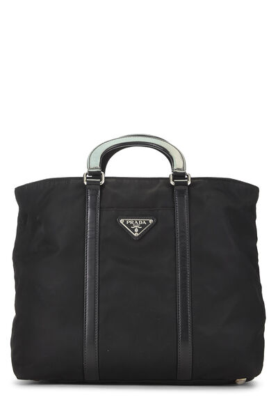 Black Nylon Convertible Handbag
