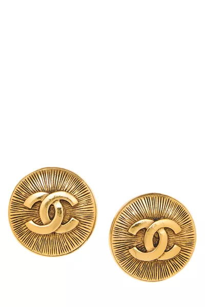Gold 'CC' Sunburst Earrings