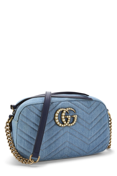 Gucci Blue Denim GG Marmont Crossbody Small — photo 2