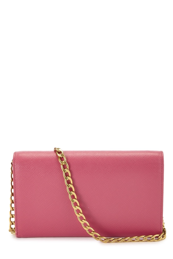 Pink Saffiano Bow Wallet On Chain (WOC), , large image number 2