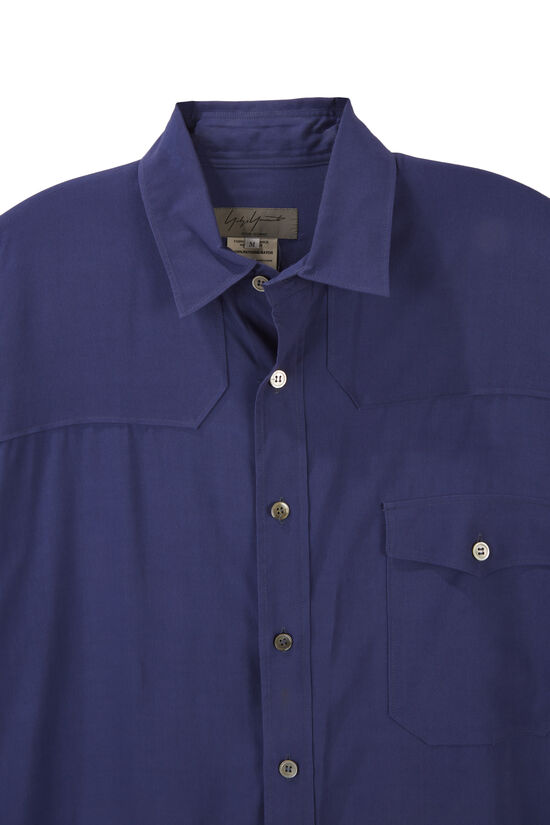 André Leon Talley Yohji Yamamoto Long Sleeve Rayon Pocket Shirt, , large image number 2