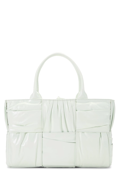 Bottega Veneta Green Calfskin Maxi Intrecciato Plisse Arco Tote Small
