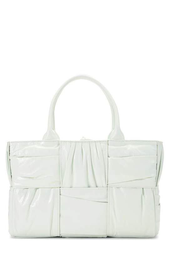 Green Calfskin Maxi Intrecciato Plisse Arco Tote Small, , large image number 0