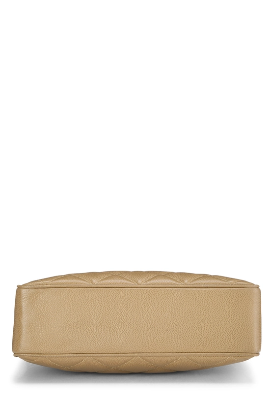 Beige Quilted Caviar 'CC' Turnlock Handbag, , large image number 4