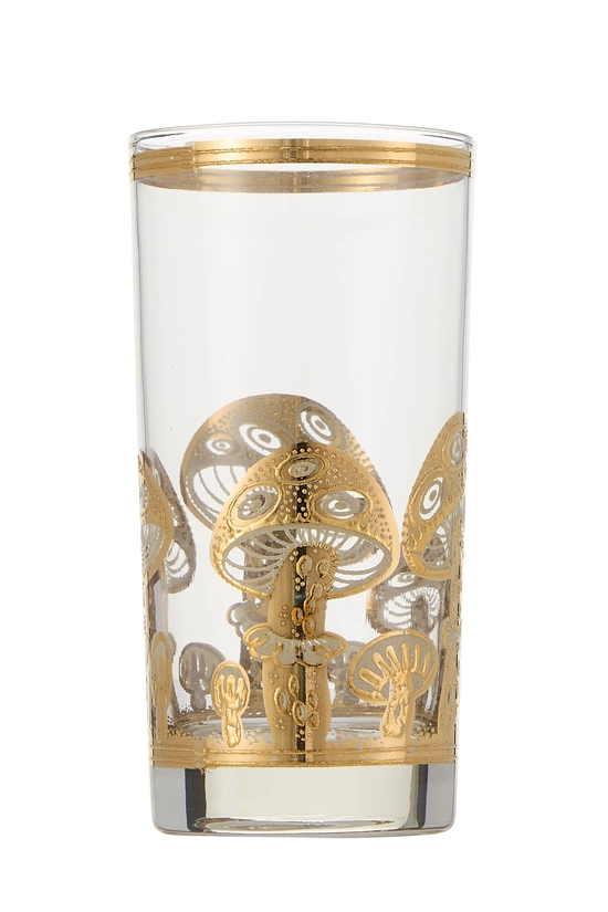 Gold 22k Gilded Mushroom Motif Glassware Set of 8, , large image number 2