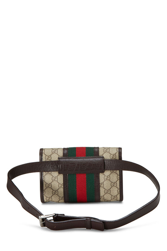 Gucci Brown Original GG Coated Canvas Flap Belt Bag Small