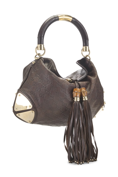 Brown Guccissima Leather Indy Hobo, , large