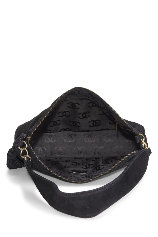 Black Suede Shoulder Bag, , large image number 5