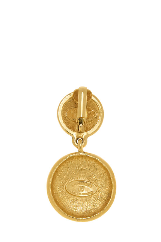 Gold 'CC' Sunburst Dangle Earrings, , large image number 1