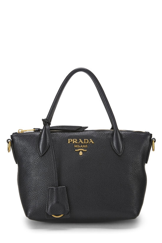 Black Vitello Daino Convertible Zip Handbag Small, , large image number 0