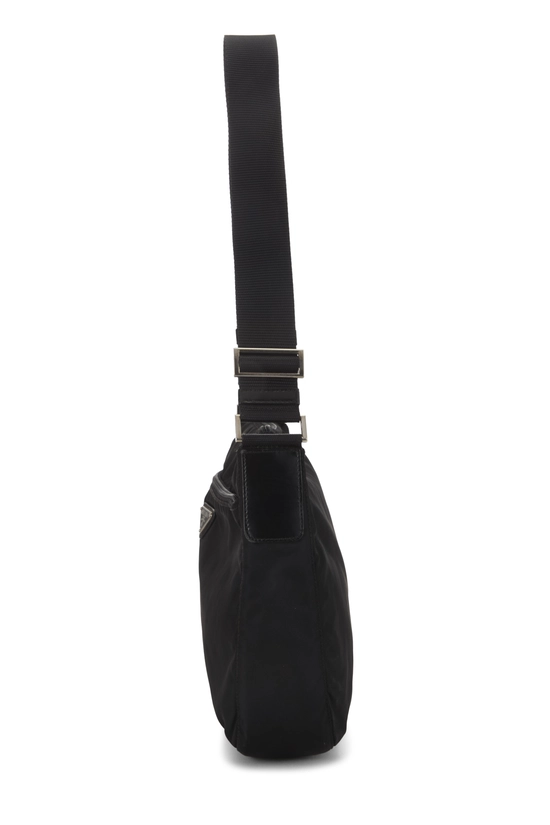 Black Nylon Front Zip Pocket Messenger Small, , large image number 2