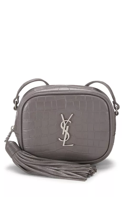 Grey Embossed Calfskin Blogger Bag, , large image number 0