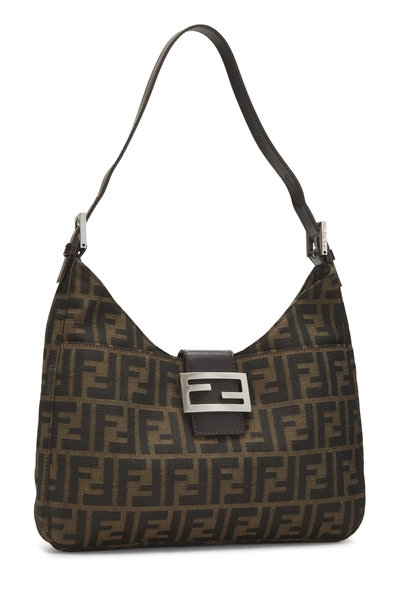 Brown Zucca Canvas Shoulder Bag, , large