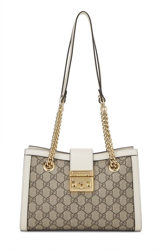 Ivory GG Supreme Canvas Padlock Tote Small, , large image number 0