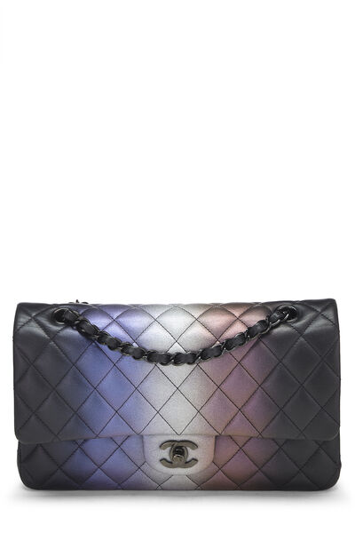 Multicolor Metallic Ombre Quilted Lambskin Double Flap Medium