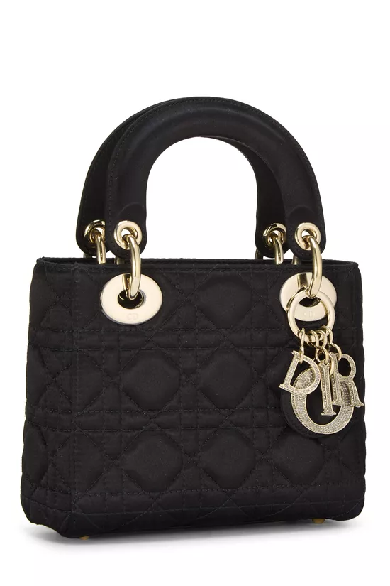 Black Cannage Satin Lady Dior Mini, , large image number 1