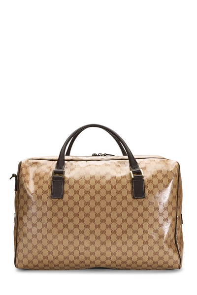 Gucci Brown Crystal Canvas Carry On Duffle XL