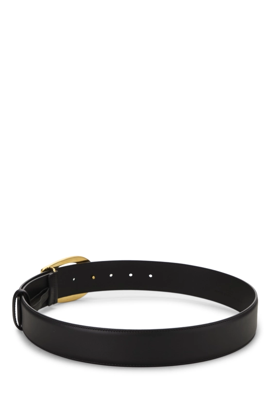 Black Leather G Buckle Belt 80, , large image number 2