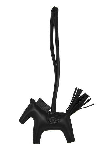 Black Milo & Alligator Leather Rodeo Bag Charm PM