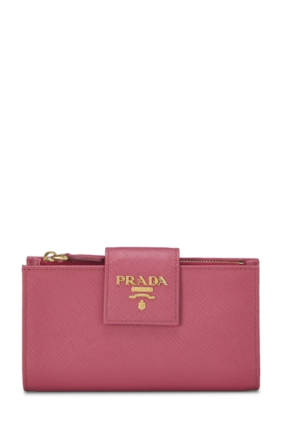 Pink Saffiano Compact Wallet