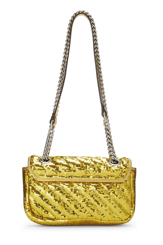 Gold Sequin GG Marmont Shoulder Bag, , large image number 4