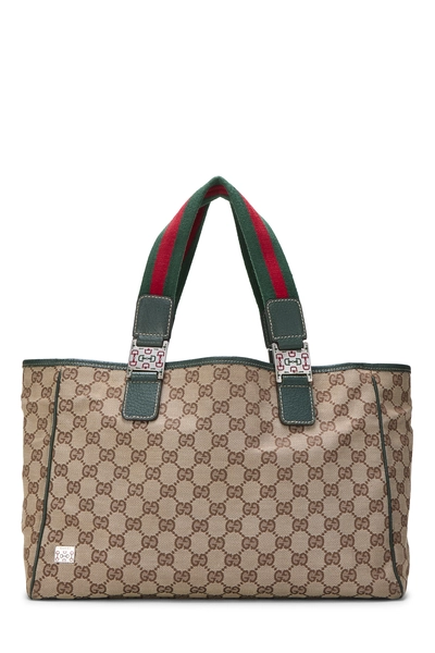 Gucci Green Original GG Canvas Pop Tote Large — photo 1