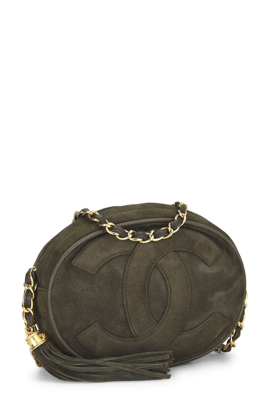 Green Suede 'CC' Oval Bag Mini, , large image number 1