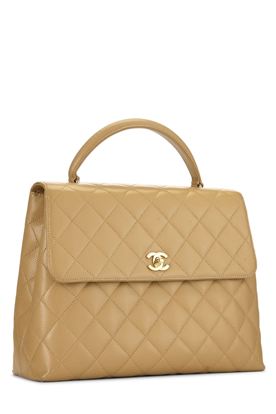 Beige Quilted Caviar Kelly, , large image number 1