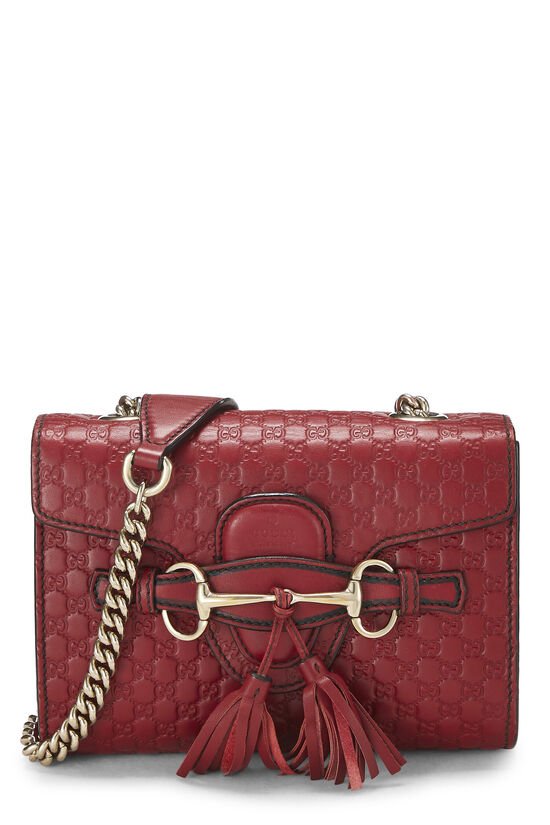 Red Microguccissima Leather Emily Chain Crossbody Bag, , large image number 0