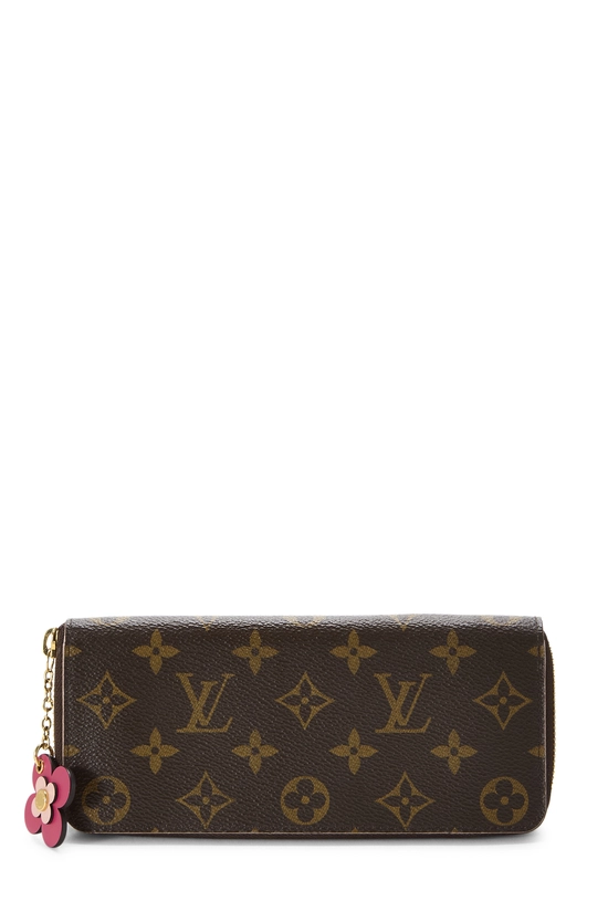 Pink Monogram Canvas Flower Clemence Continental Wallet, , large image number 0
