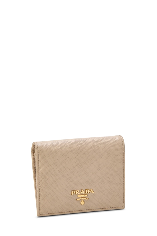 Beige Saffiano Compact Wallet, , large image number 1
