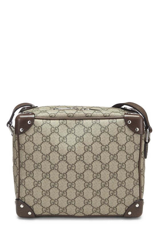 Gucci Brown GG Supreme Canvas Studded Square Shoulder Bag
