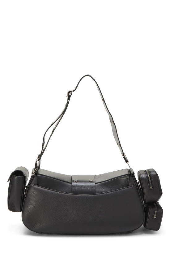 Black Leather Street Chic Columbus Shoulder Bag, , large image number 3
