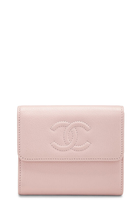 Pink Calfskin Timeless 'CC' Compact Wallet, , large image number 0