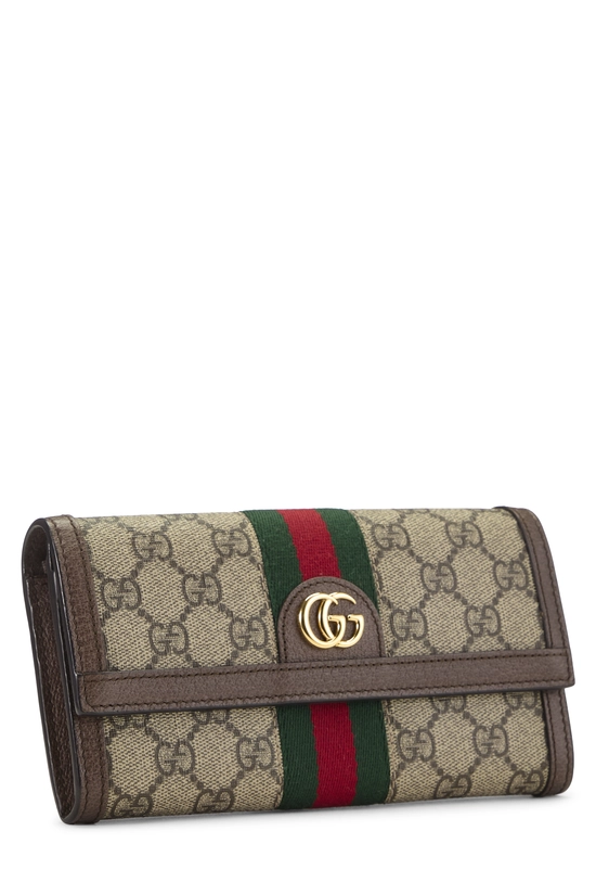 Brown GG Supreme Canvas Ophidia Continental Wallet, , large image number 1