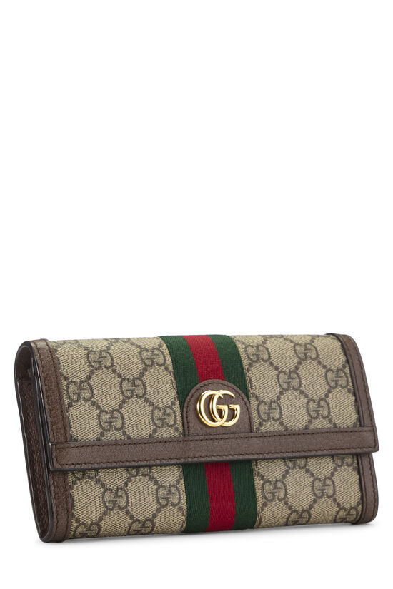 Brown GG Supreme Canvas Ophidia Continental Wallet, , large image number 1